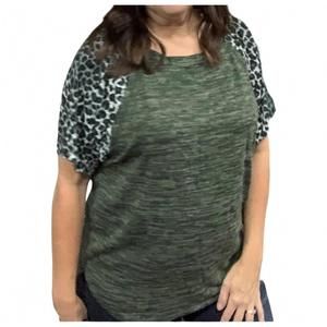 NEW LLOVE melange knit top in hunter green